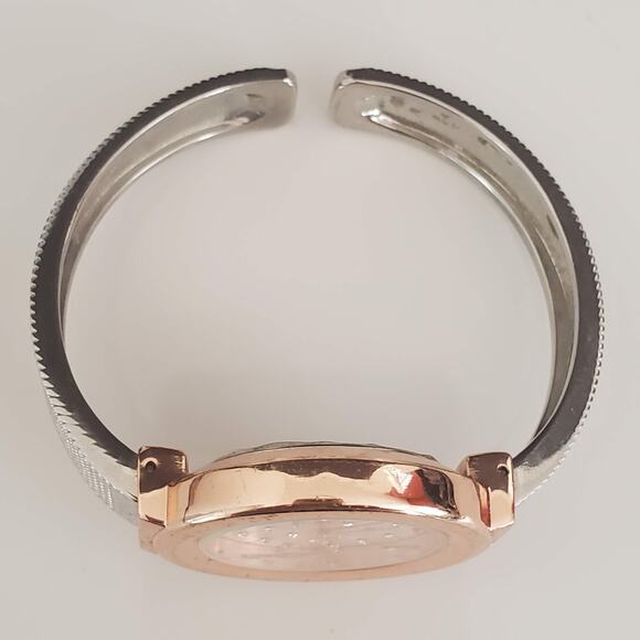 Women's Watch‎ Gold Tone and Silver Tone Hinged Bracelet Cuff - Picture 5 of 7